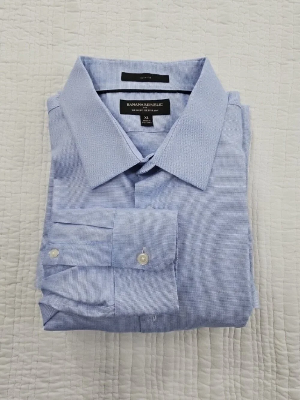 Banana Republic‎ Shirt Men's XL Blue Slim Fit Long Sleeve Wrinkle Resistant EUC